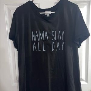 Lularoe Liv t shirt Black Nama Slay All Day - 2XL